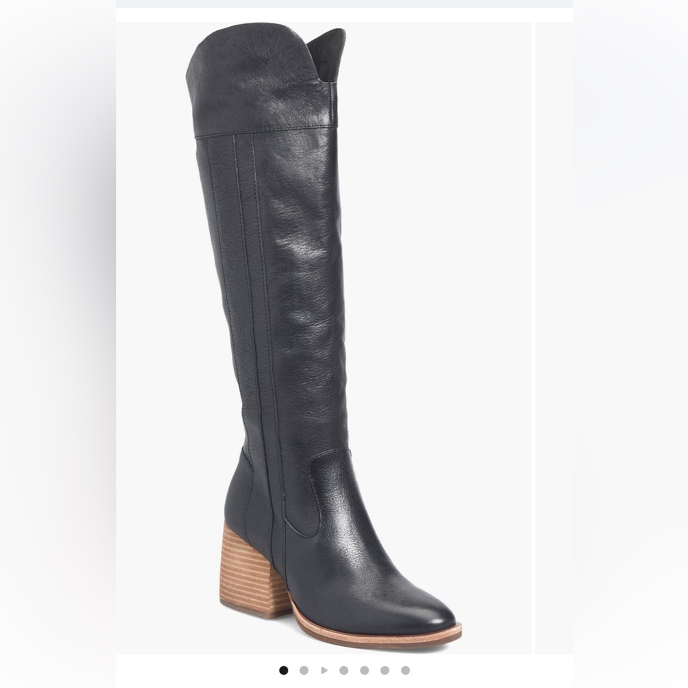 NIB Kork Ease knee- high leather Avril boot in black - Picture 1 of 9
